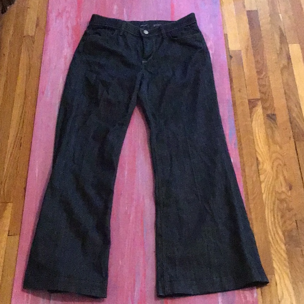 7 for all mankind dark wash low rise wide leg jean